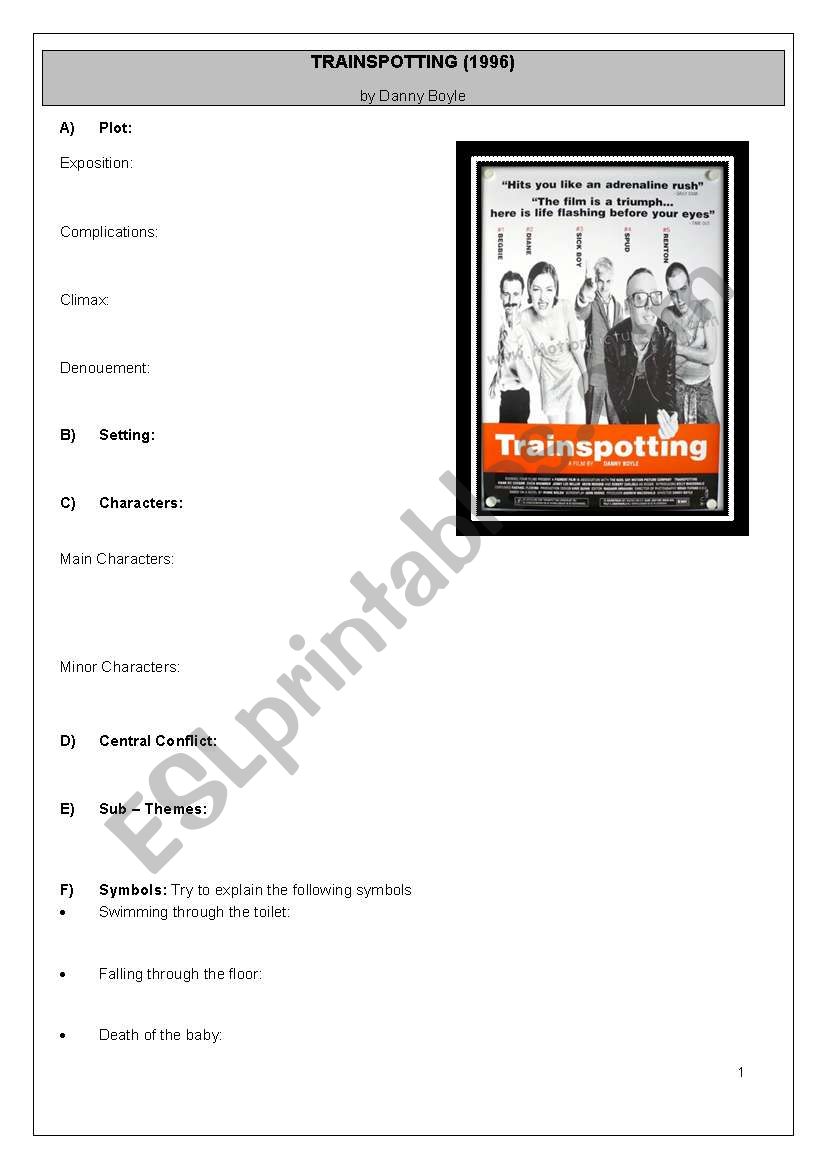 Trainspotting worksheet