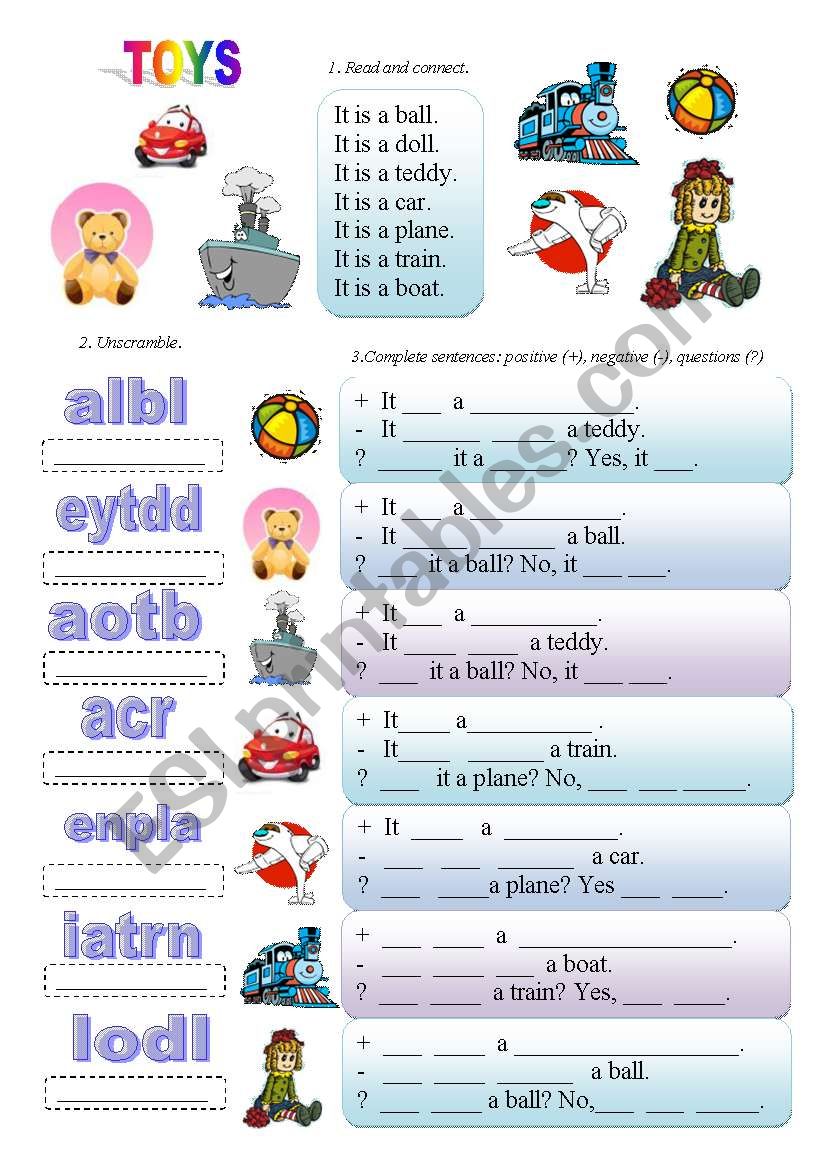 Toys and simple grammar (It is - not - Is it)