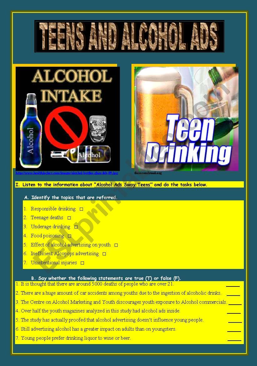 Teens and Alcohol Ads - Listening