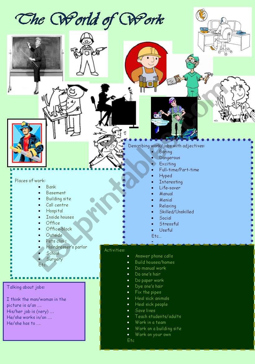 The world of work worksheet