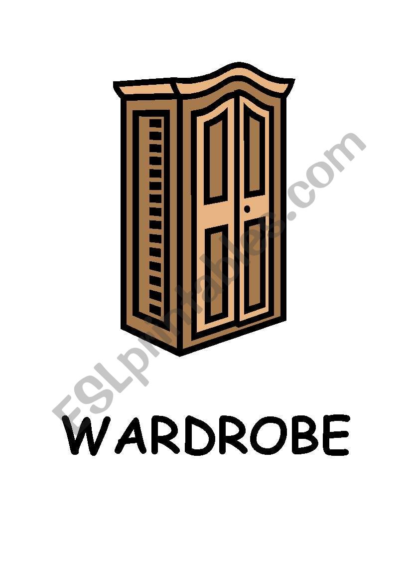 Furniture flashcards worksheet