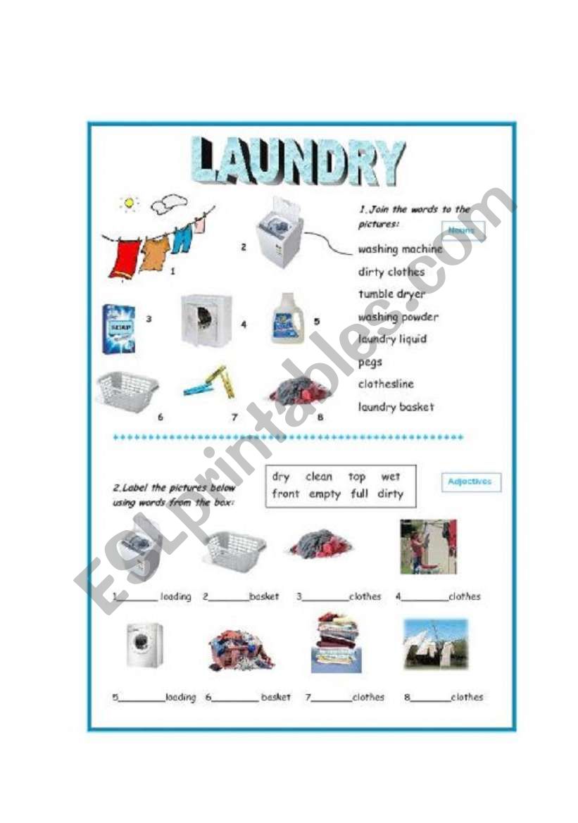 Laundry  worksheet