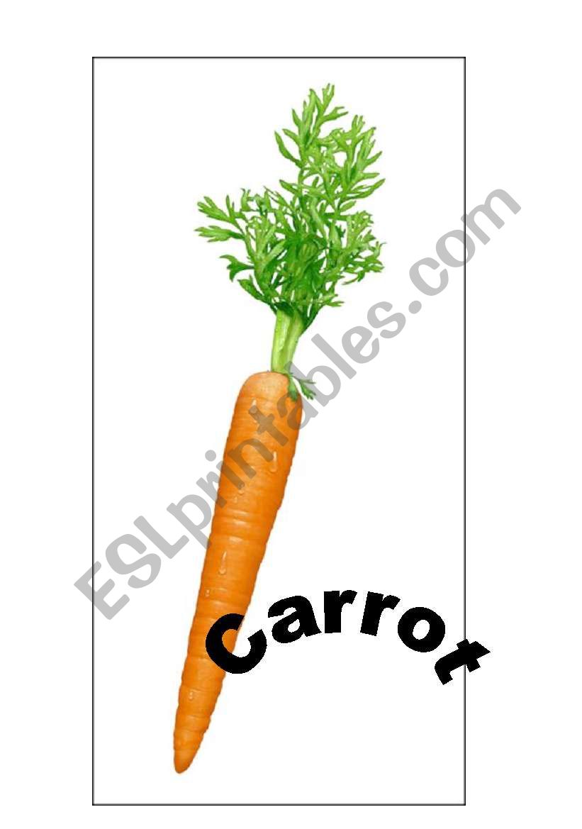 Vegetables flashcard worksheet