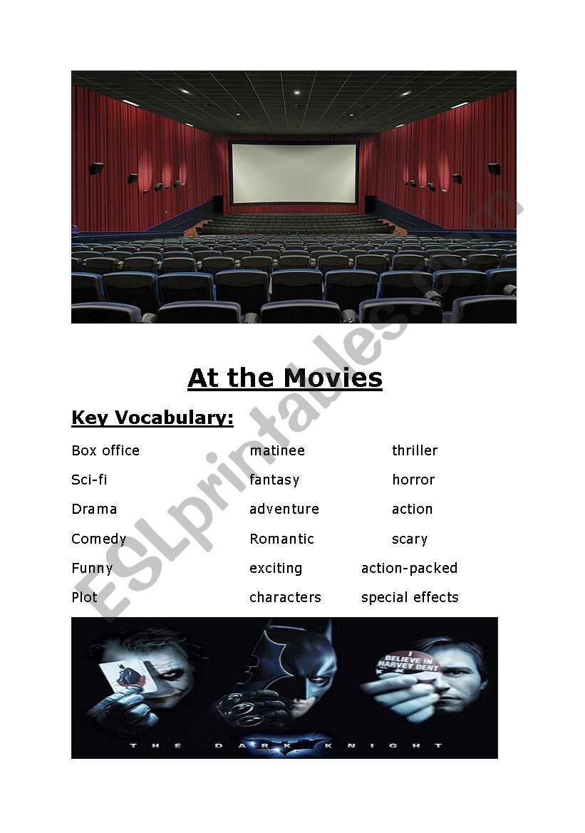 At the Movies worksheet