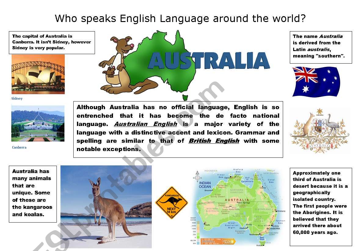 Australia worksheet