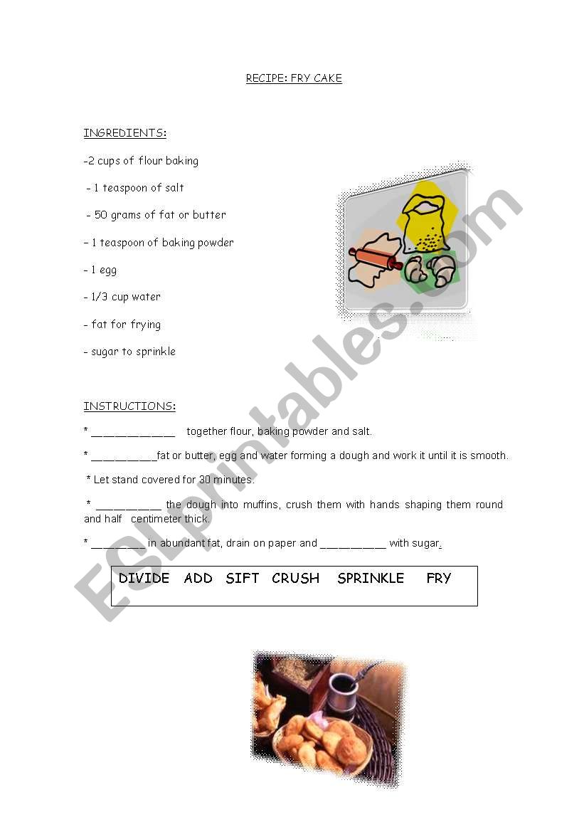 FRY CAKES worksheet