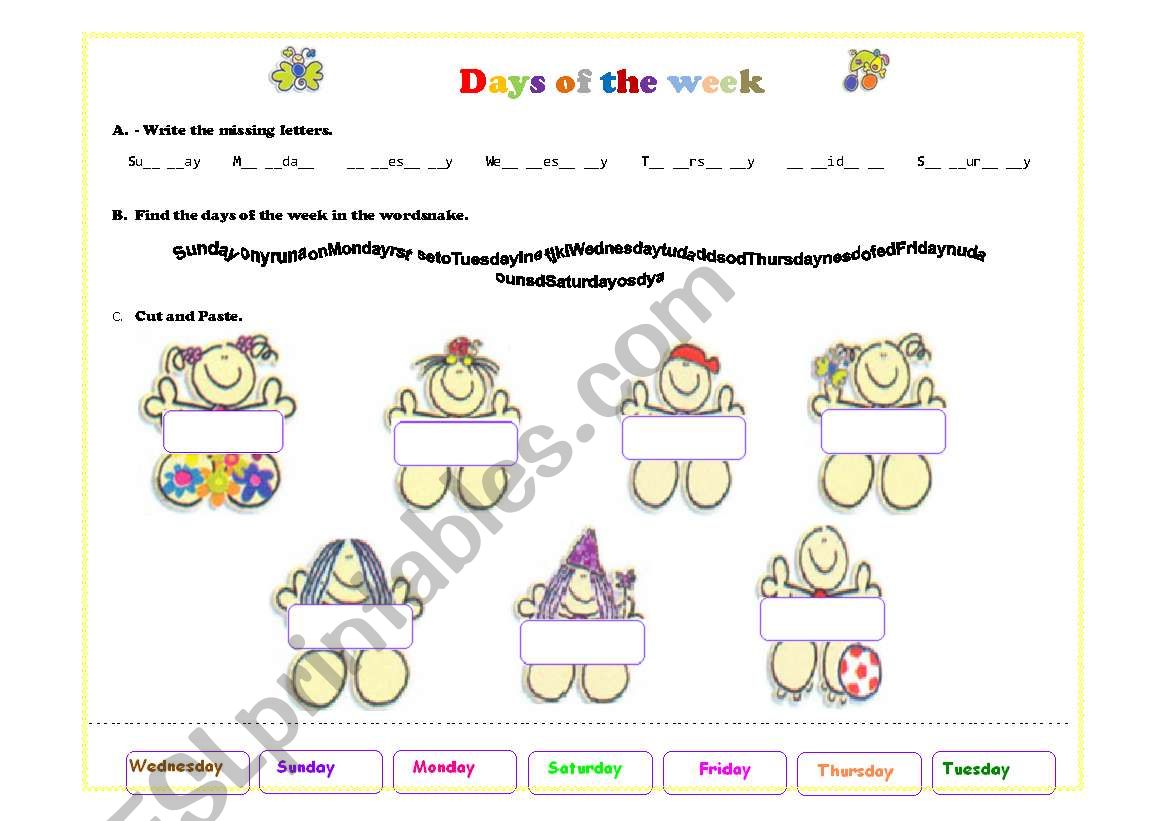 Days of the Week worksheet