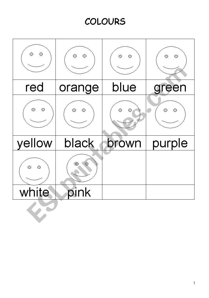 COLOURS (6 PAGES) worksheet