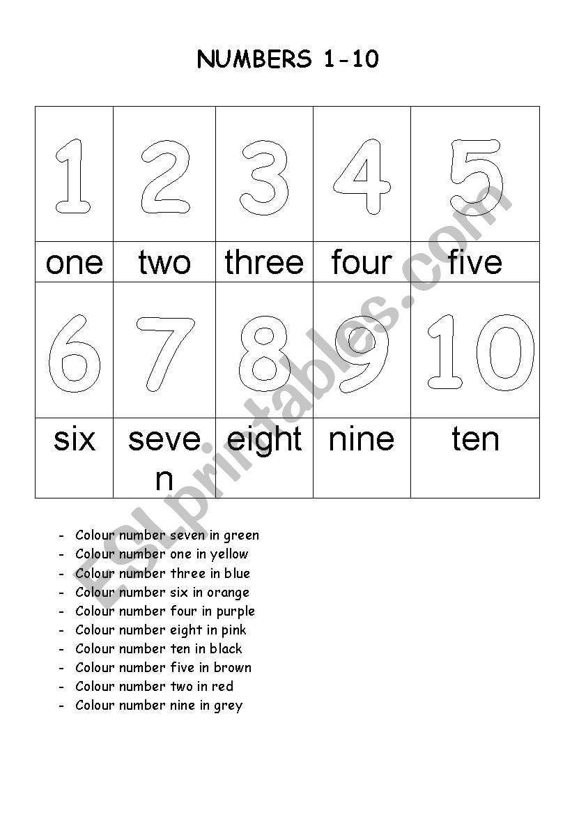 NUMBERS (5 PAGES) worksheet