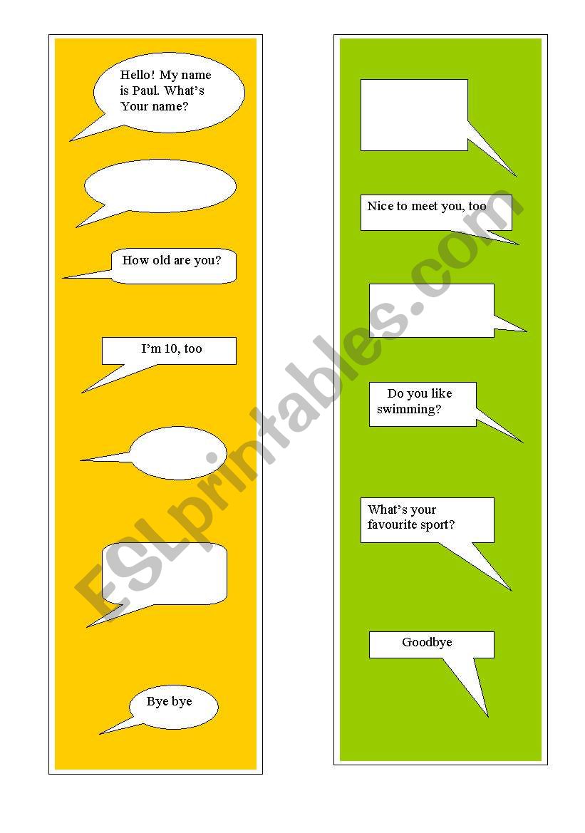 Role play worksheet