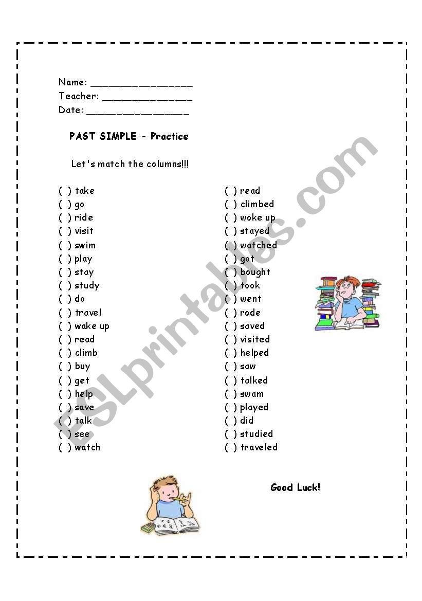 Past Simple (Matching Columns)