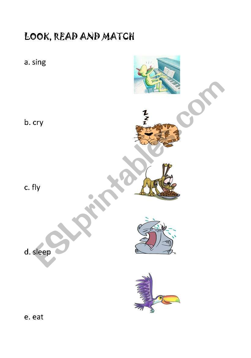 look, read and match  worksheet