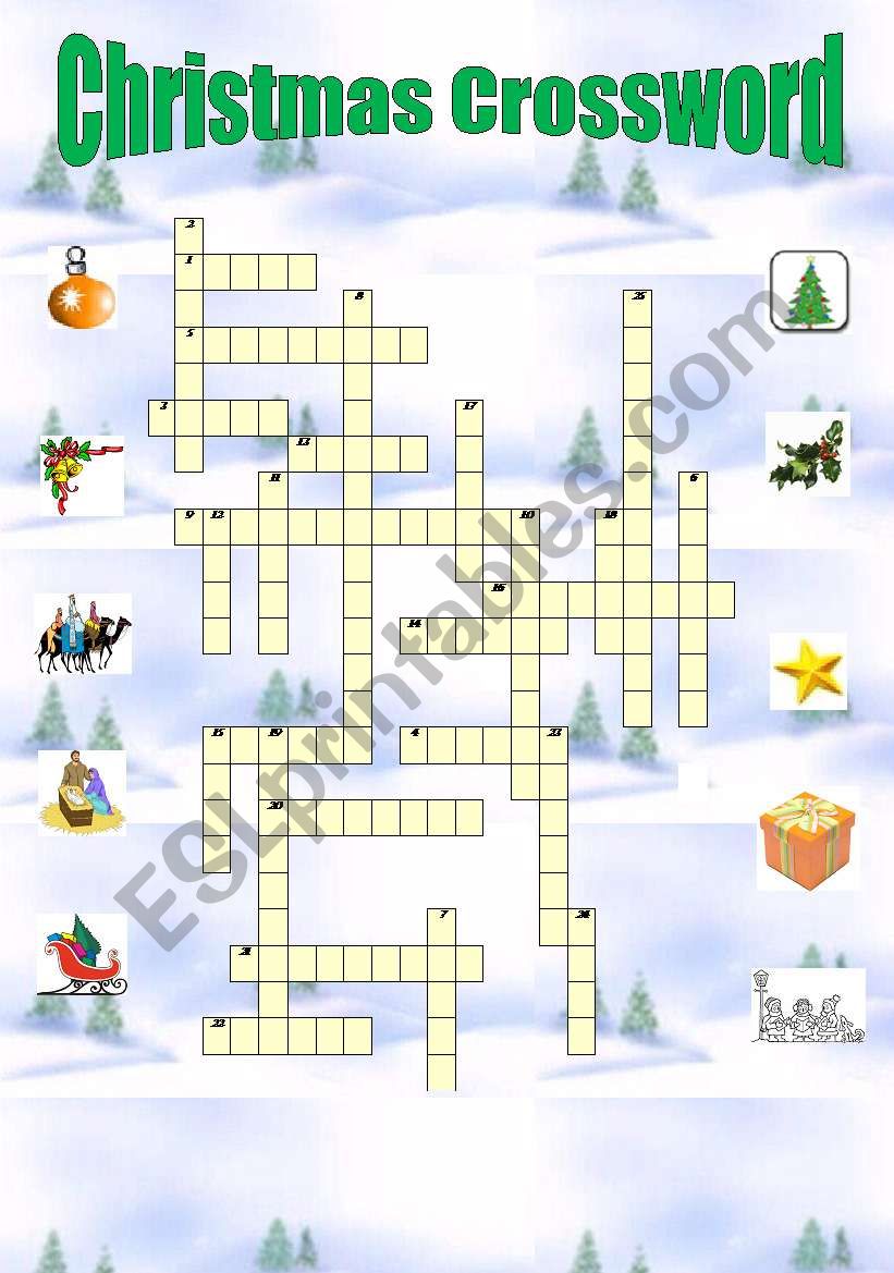 Christmas Crossword - editable with key