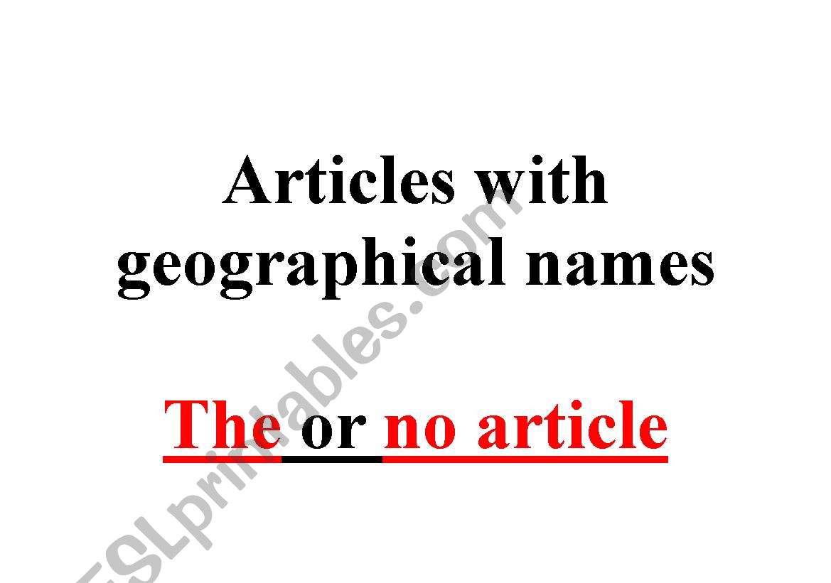 Articles with geographical names