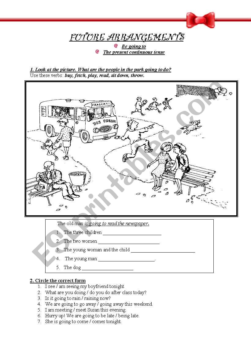 FUTURE ARRANGEMENTS worksheet