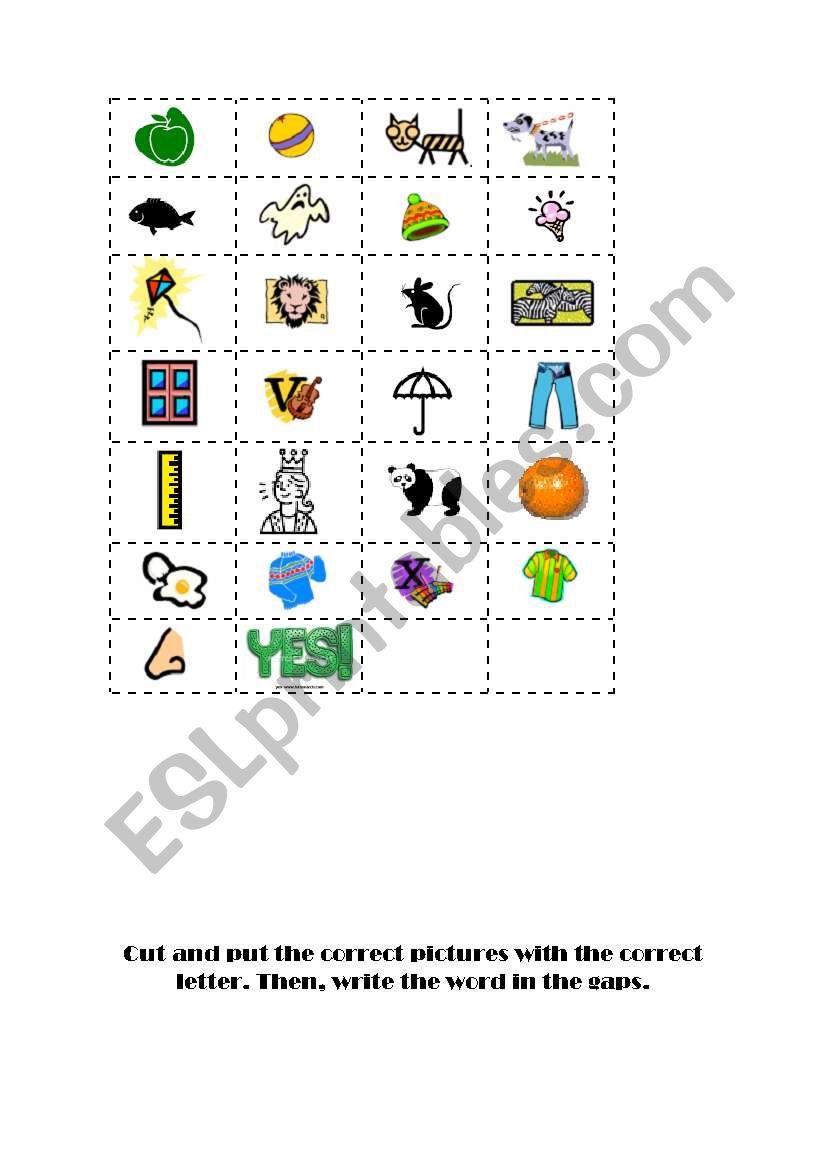 Alphabet cut&paste worksheet