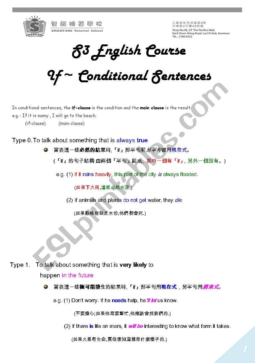 conditional sentences worksheet