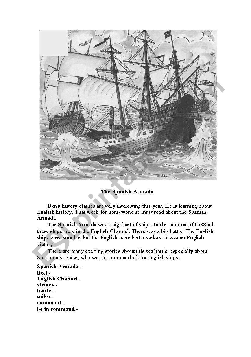 Spanish Armada worksheet