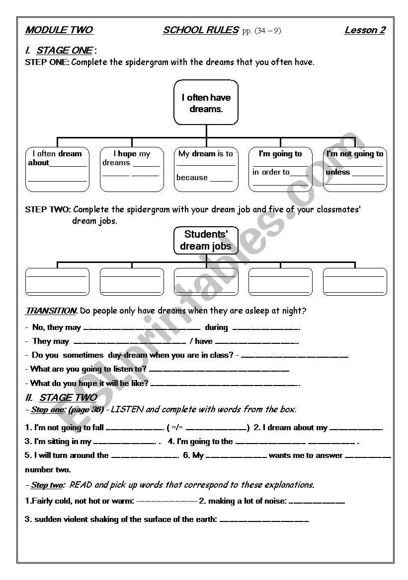 School rules worksheet