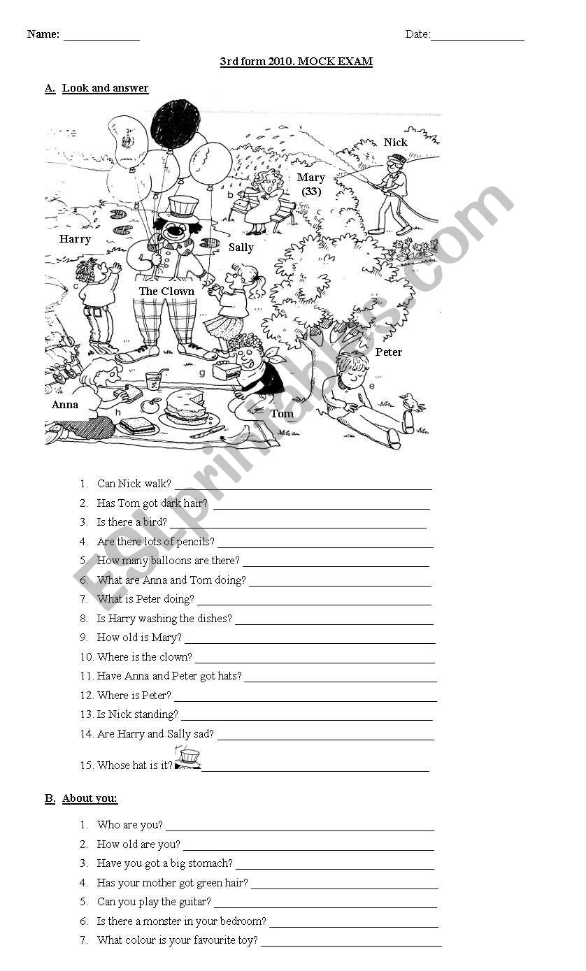 FINAL EXAM 3GRADE worksheet