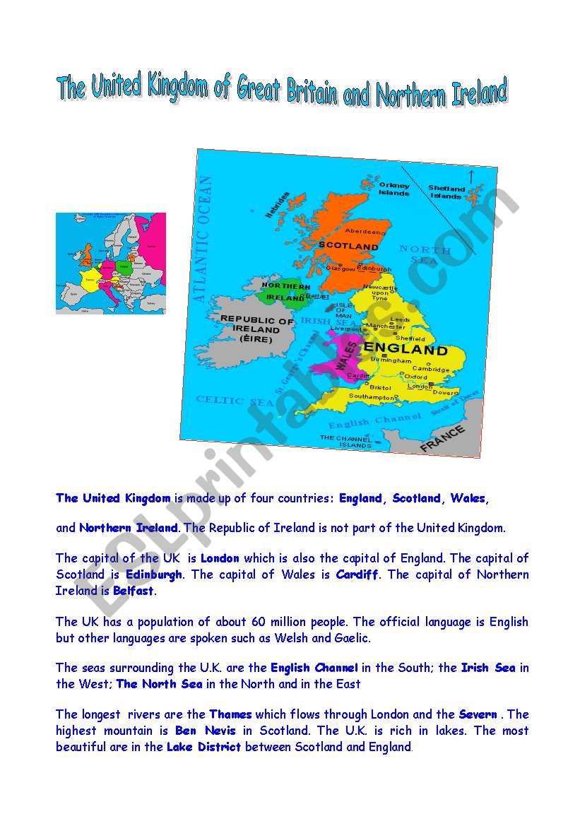 The United Kingdom worksheet