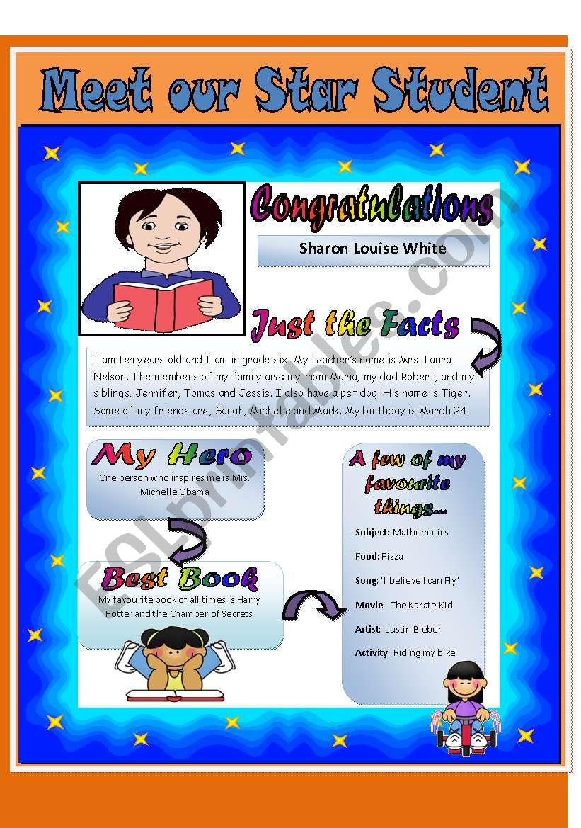 MEET OUR STAR STUDENT - READING COMPREHENSION