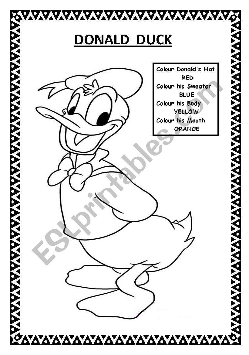 Donald Duck worksheet