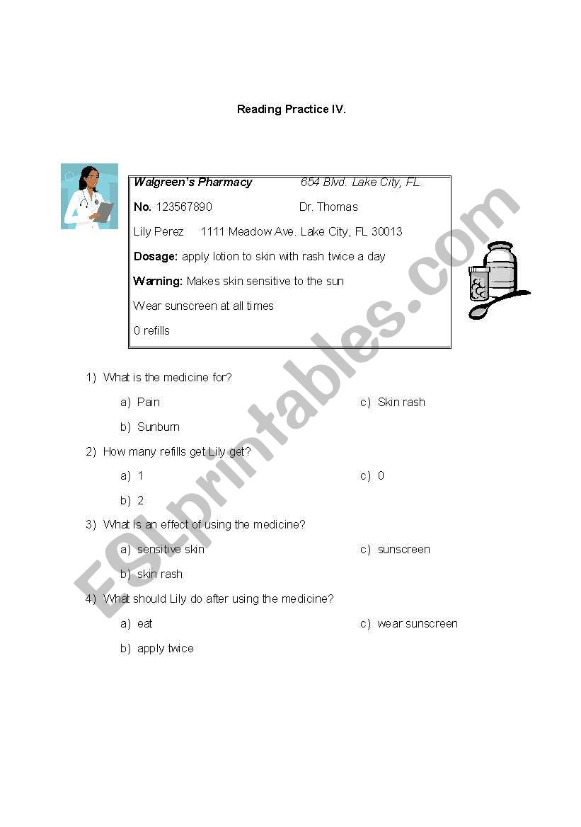 Reading Practice  worksheet