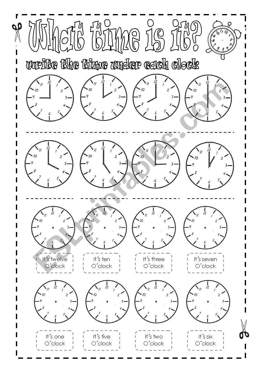 Time-telling practice sheets worksheet