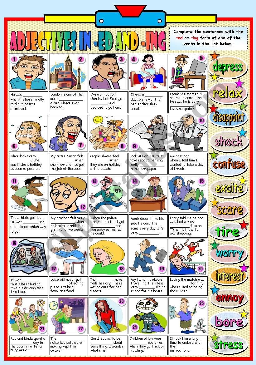 adjectives-in-ed-and-ing-2-2-b-w-version-key-included-esl-worksheet-by-katiana