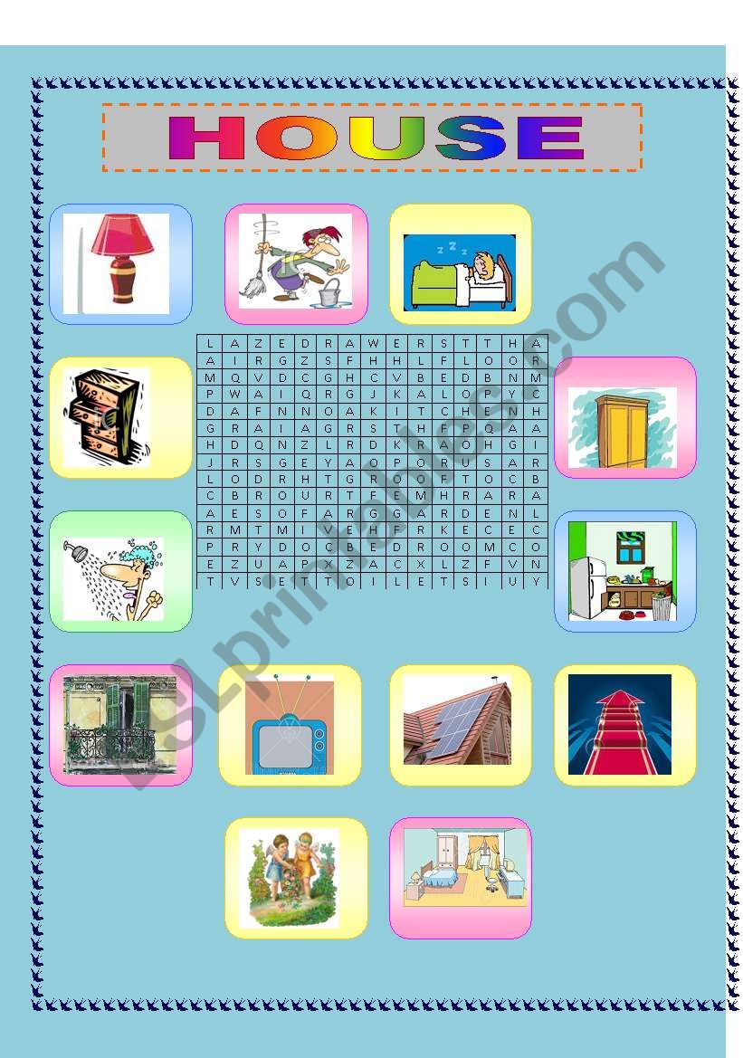 HOUSE VOCABULARY PUZZLE worksheet