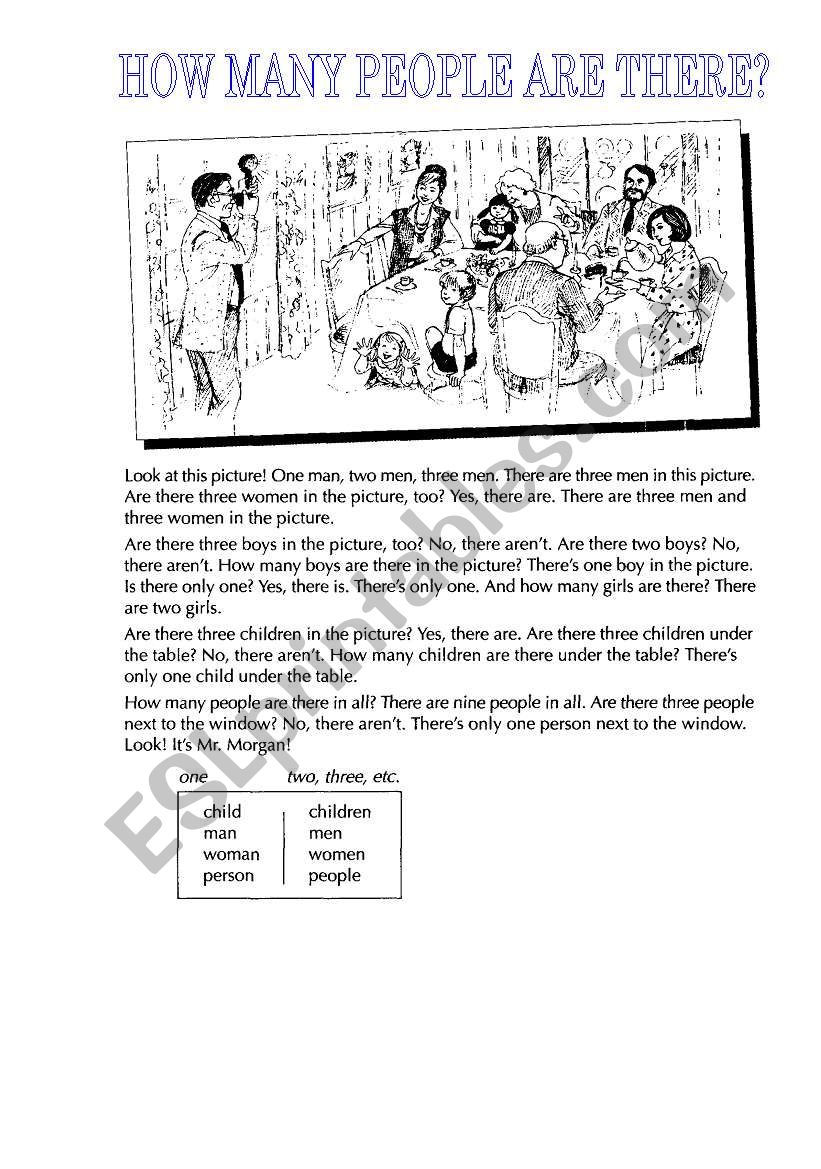 How many people are there worksheet