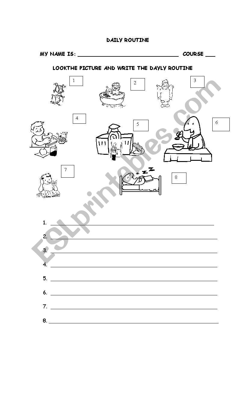 DAILY ROUTINE worksheet