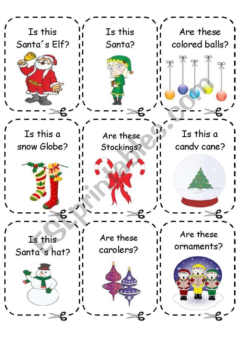 Christmas - Conversation Game Cards - 2/2 - INSTRUCTIONS INSIDE