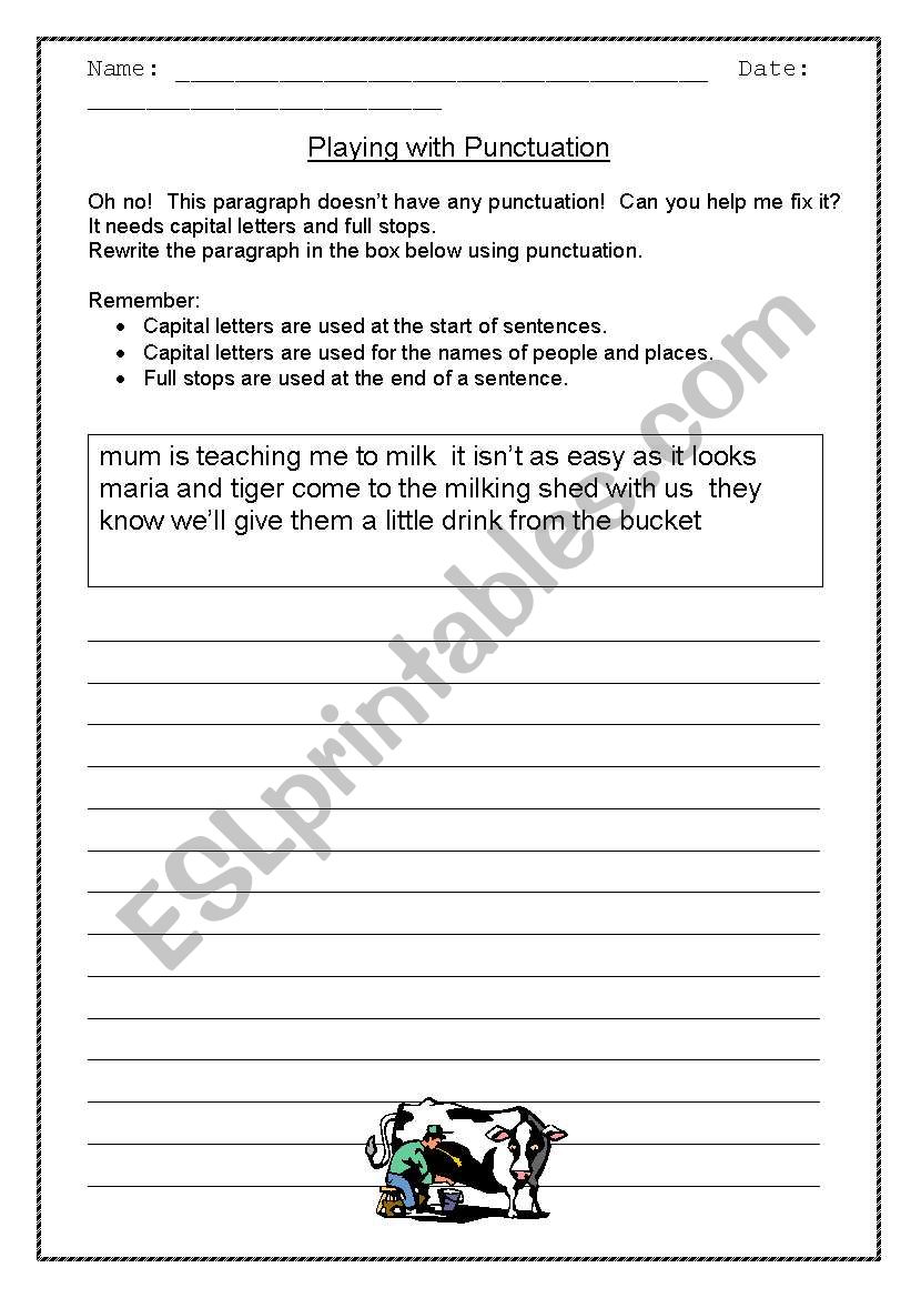 Playing with Punctuation worksheet