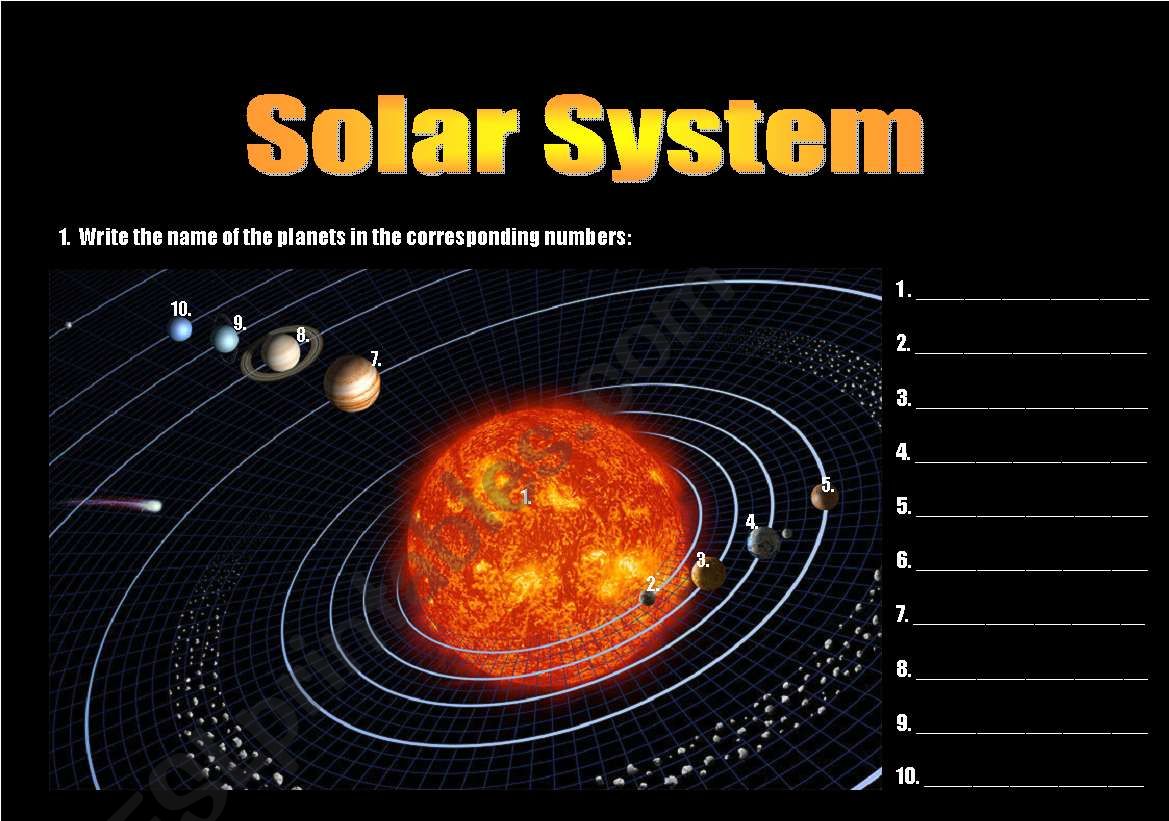 Solar System worksheet