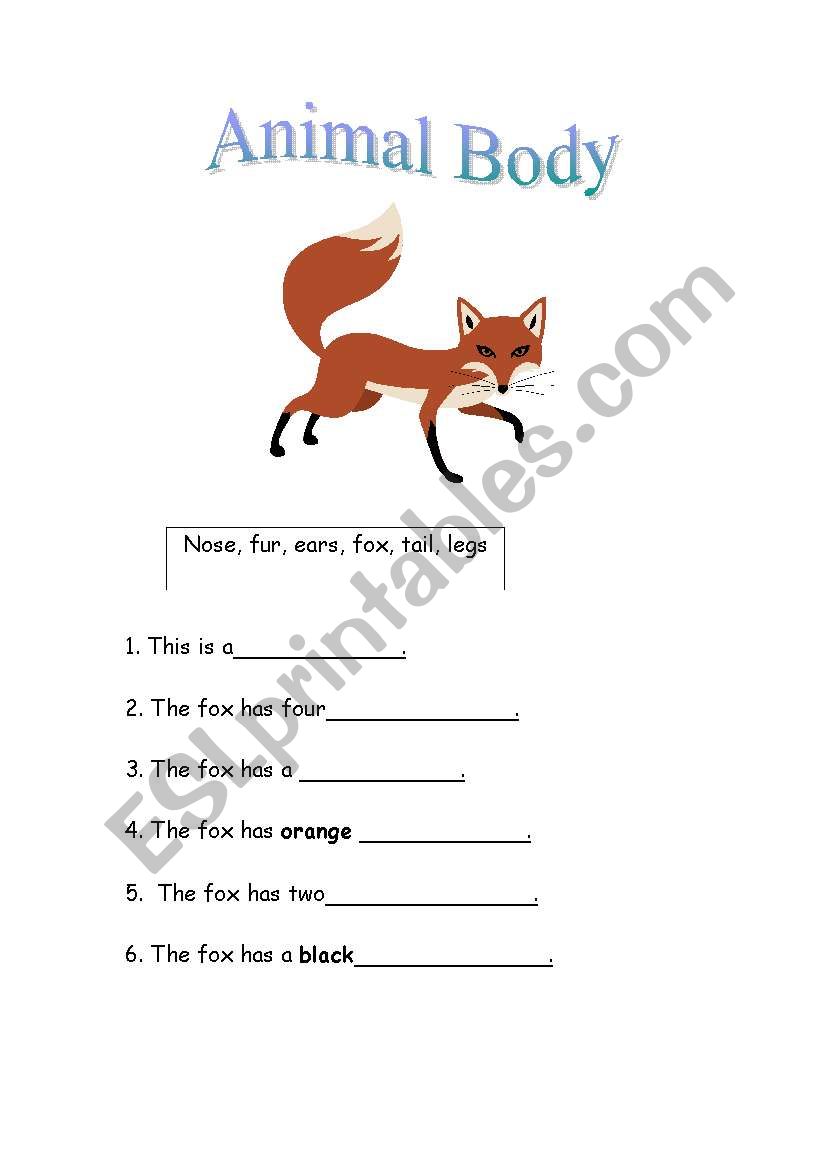 A fox has... worksheet