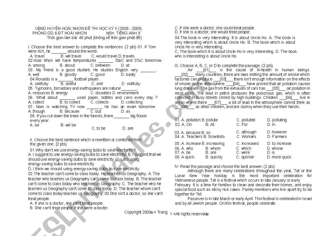 English Ex worksheet