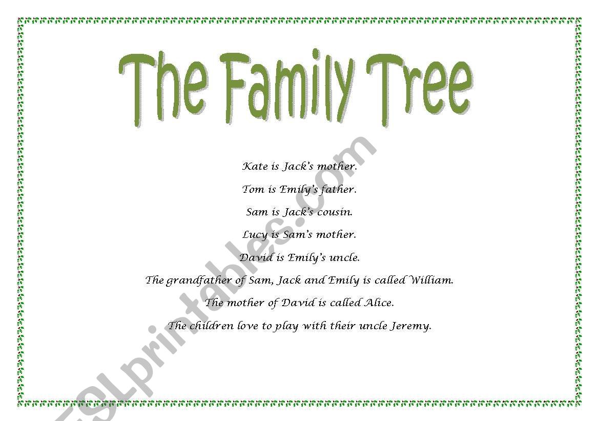 The Family Tree worksheet