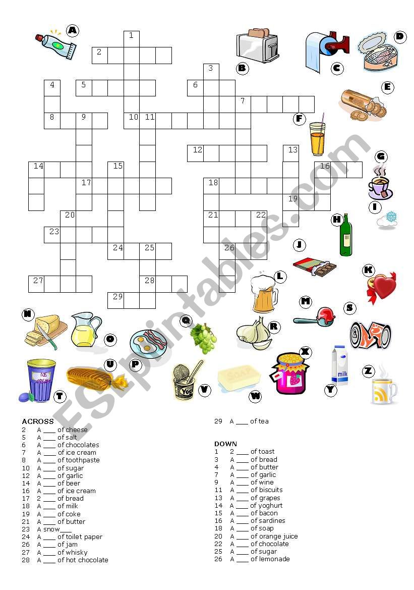 PARTITIVE CROSSWORD worksheet