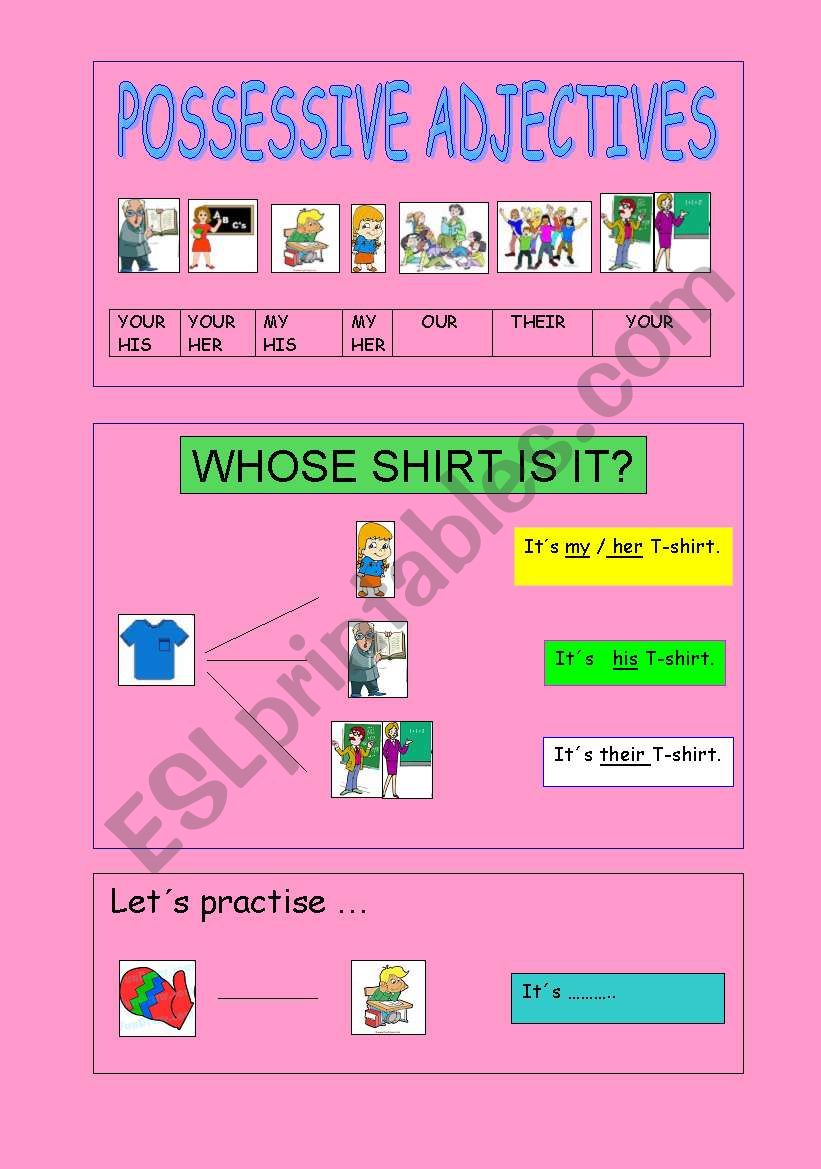 Possessive adjectives (1/2) worksheet