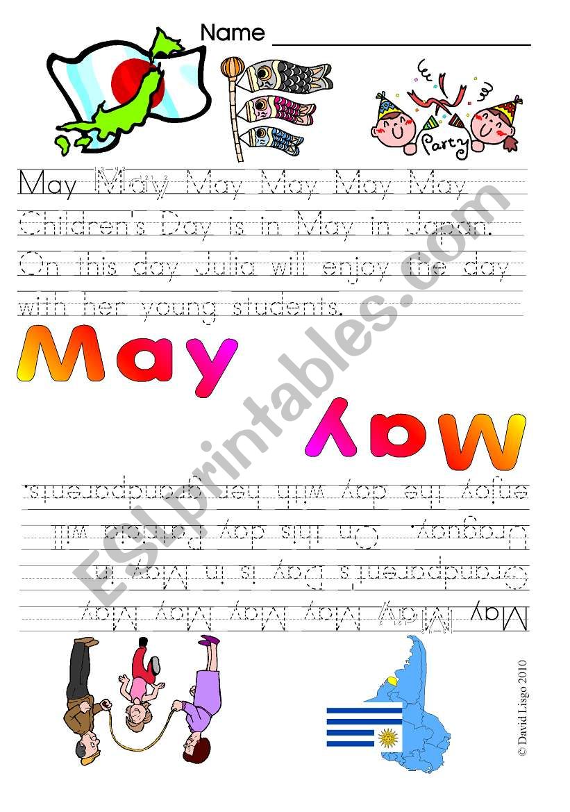 Months of the Year: May and June (4 worksheets color and B & W)