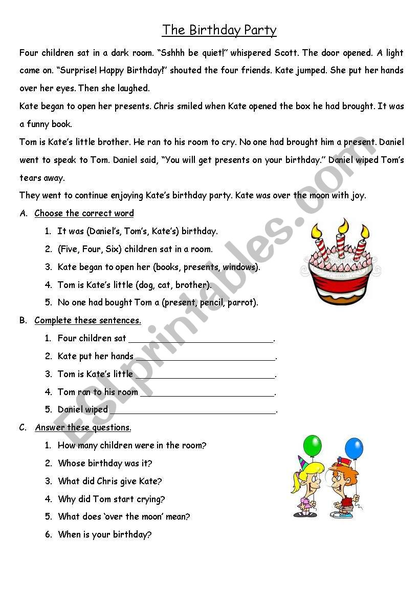 The Birthday worksheet