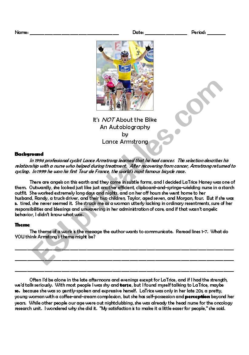 Lance Armstrong worksheet