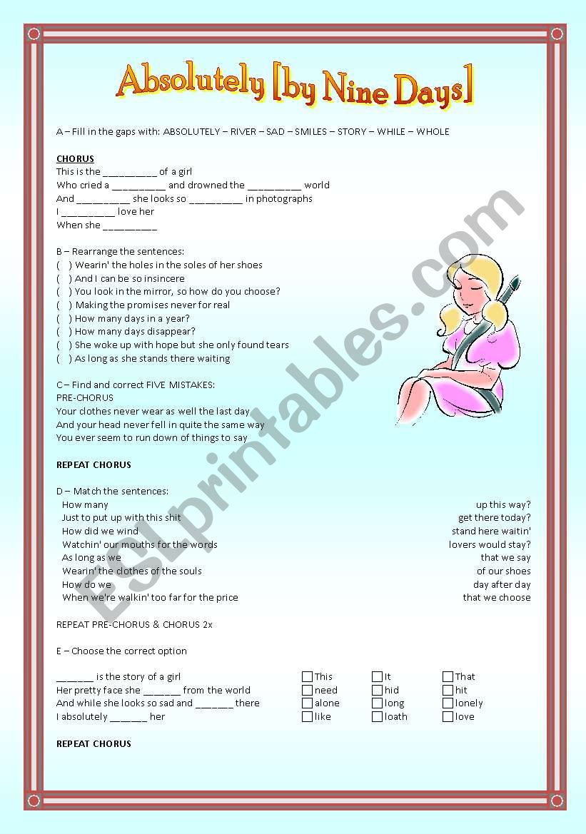 Song Activity - Absolutely (story of a girl) by Nine Days