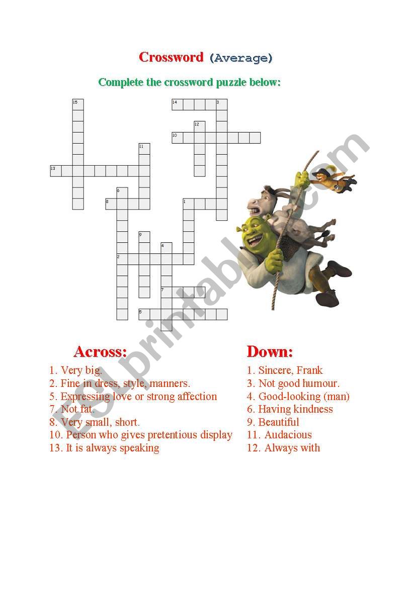 crossword about phisical apparience