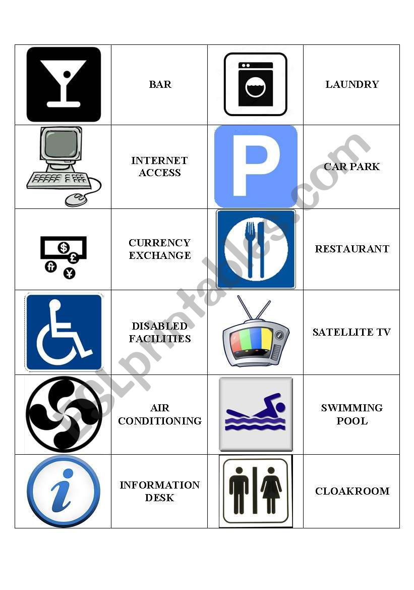 Hotel facilities worksheet