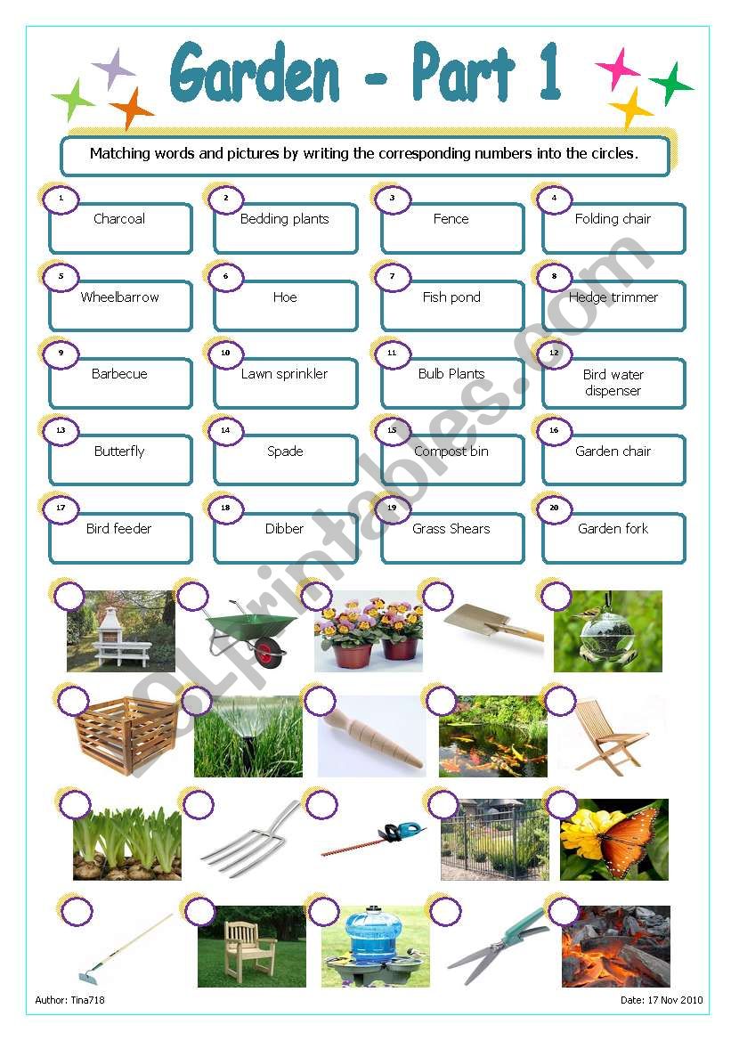 Garden - Part 1 worksheet