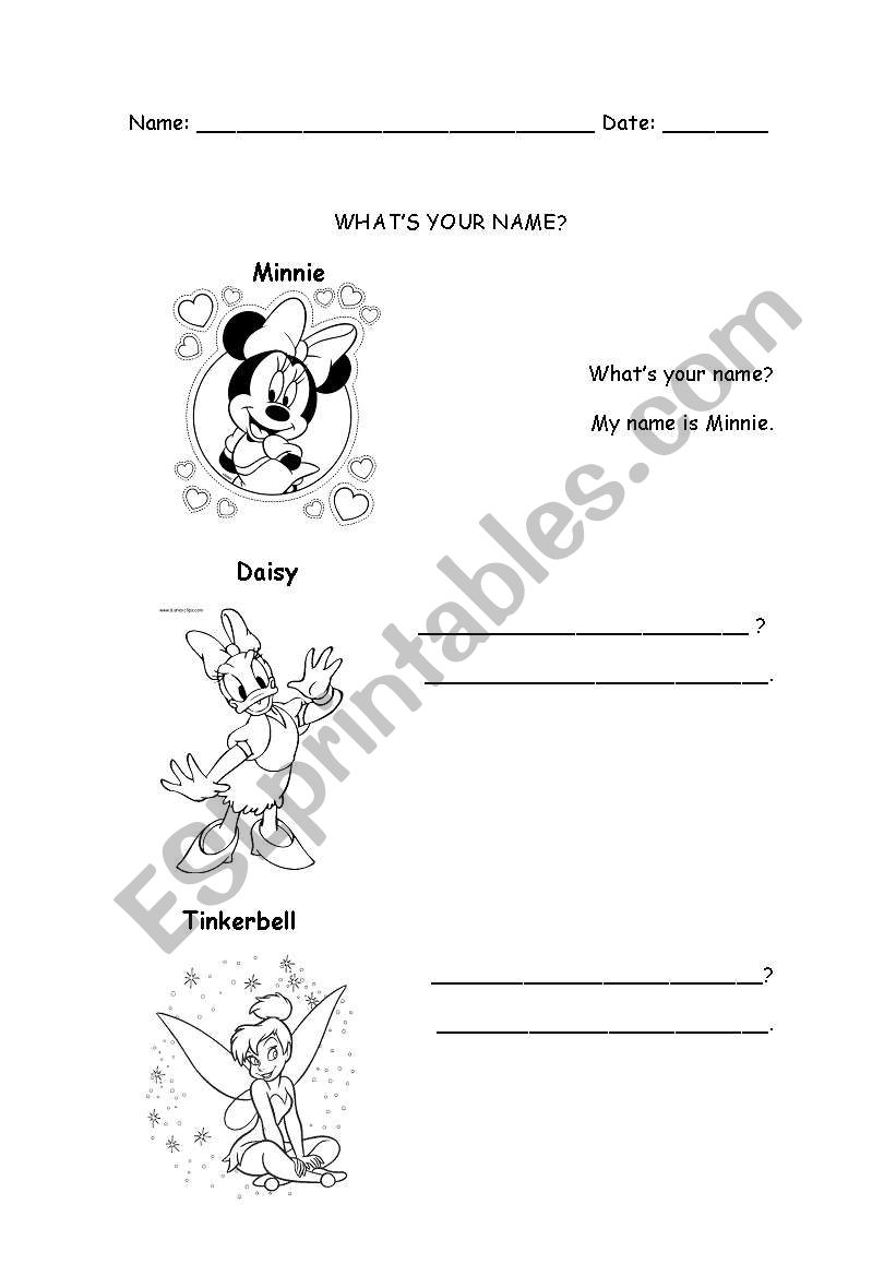 Whats your name? worksheet