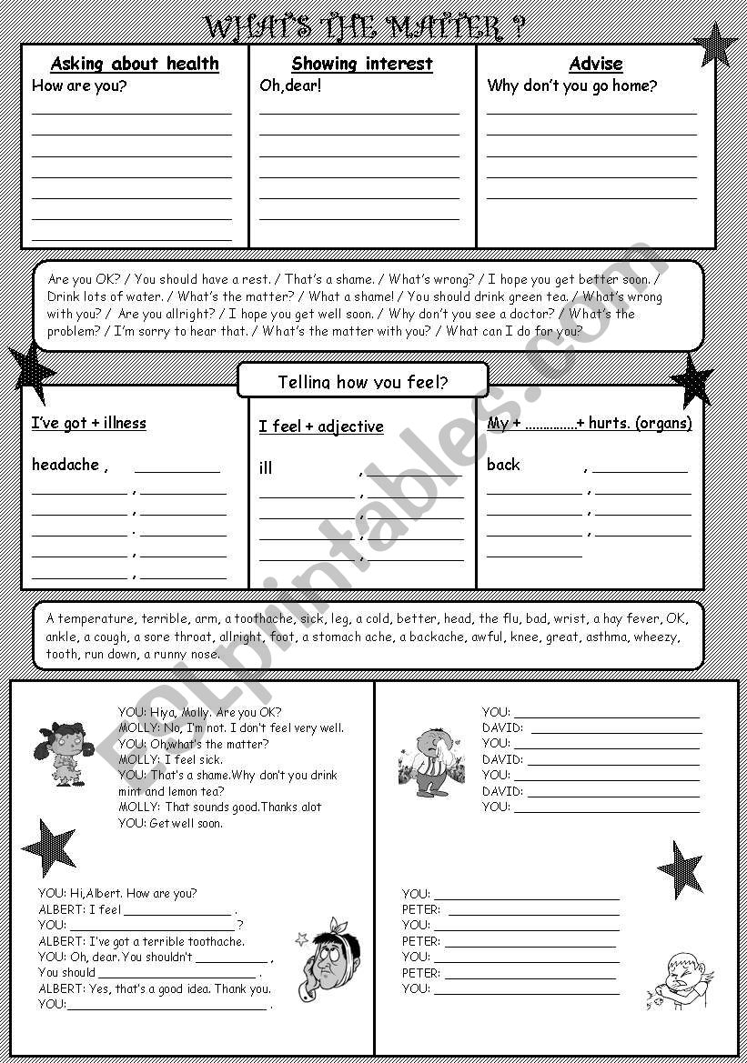 WHATÂ´S THE MATTER? worksheet